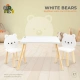 Комплект детска бяла дървена маса с 2 стола White Bears  - 3