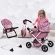 Количка за кукли с чанта COSY и столче за хранене розови  - 10