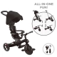Детска черна триколка 4 в 1 Explorer Trike със сенник  - 3
