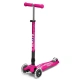 Детска тротинетка Maxi Deluxe Foldable LED Shocking Pink  - 1