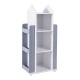 Детска дървена секция на 4 нива с рафтове Rocket White/Gray  - 1