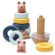 Бебешка играчка Кула с рингове за нанизване Мече  - 1