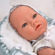 Кукла-бебе Бория с блестящо сиво одеялце и биберон 38 см  - 3
