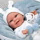 Детска кукла-бебе със синьо одеялце Реално тегло 35 см  - 3