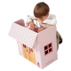 Розова дървена къща Arias Nature за детски кукли с легло  - 4