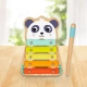 Бебешки музикален инструмент Дървен ксилофон Панда  - 4