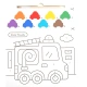 Детска книжка за оцветяване с водни бои Превозни средства  - 4