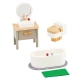 Детски дървени мебели за игра Баня 5 части 