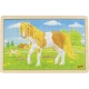 Детски дървен пъзел кончета на ливада 