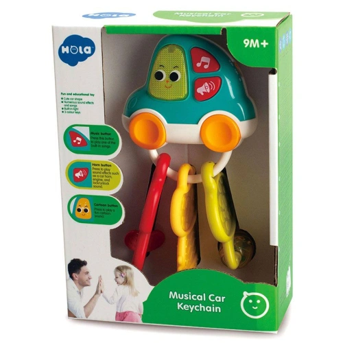 Музикална бебешка играчка Кола с ключове дрънкалка и чесалка PAT72100