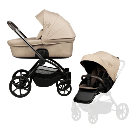 Комбинирана бежова бебешка количка 2в1 Kanatitza 146 Nougat PAT72323