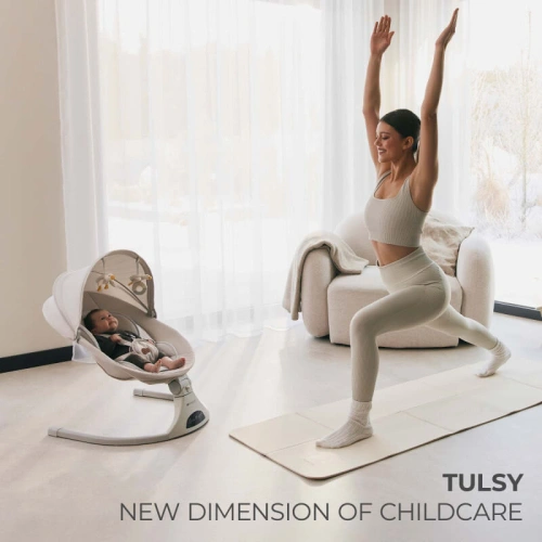 Електрически сив бебешки шезлонг Tulsy Grey PAT72368