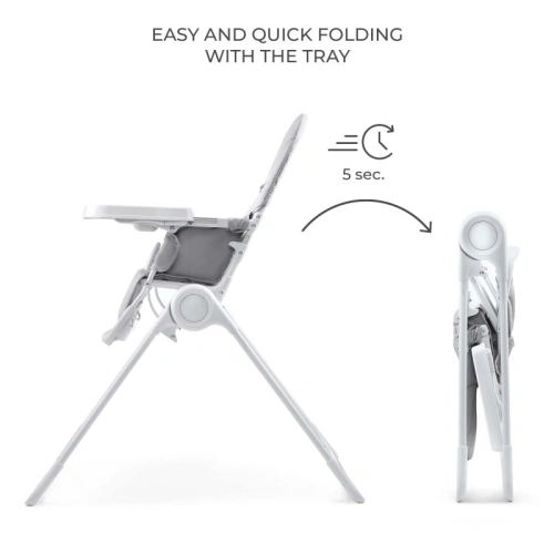 Сиво детско столче за хранене Binci Light Grey PAT72388