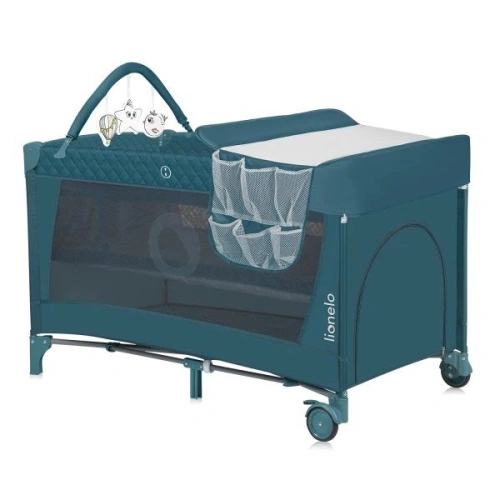 Бебешка кошара за спане и игра Flower Green Turquoise PAT72873