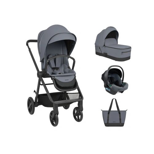 Комбинирана количка 3в1 с кош за новородено Mia Grey 2026 PAT72945