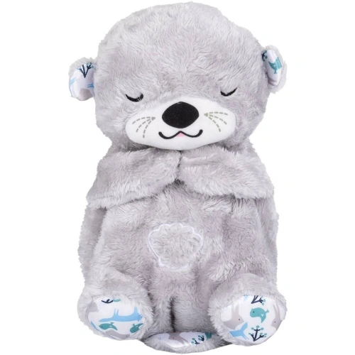 Детска дишаща плюшена играчка с музика и светина сива Видра PAT72955