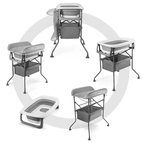 Сива бебешка вана със стойка и повивалник 2в1 Bubbly  PAT72970