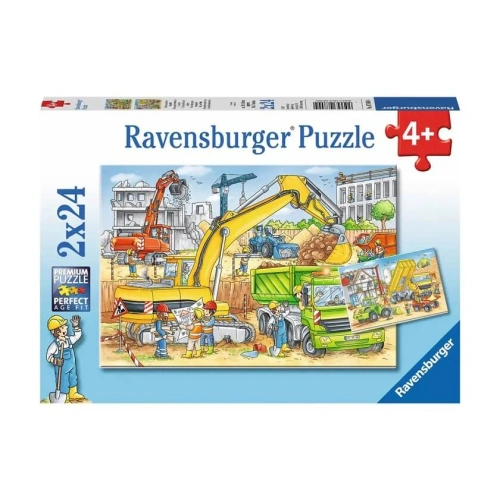 Детски занимателен пъзел 2x24 ел. Строителни машини в Бауст PAT72983