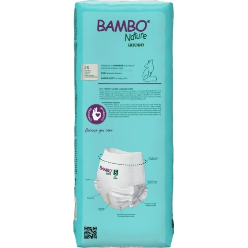 Еко пелени тип гащи, Bambo Nature размер 5, XL, 11-17кг,38бр PAT73228