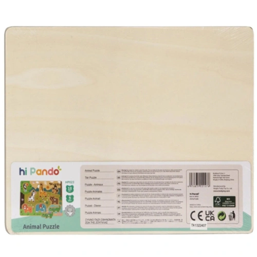 Детски дървен пъзел с дръжки Диви животни PAT73269