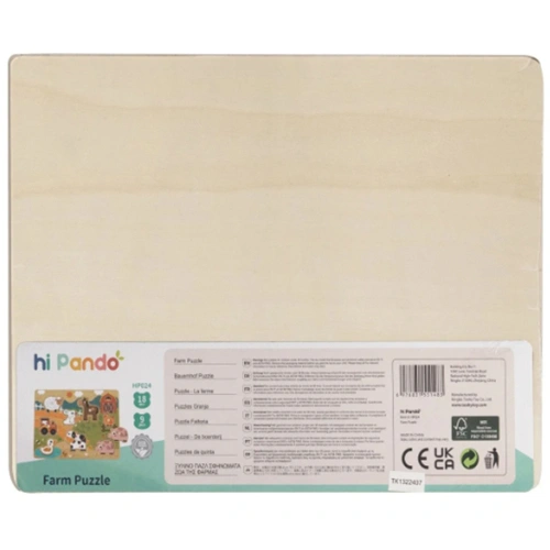 Детски дървен пъзел с дръжки Животните във фермата PAT73271