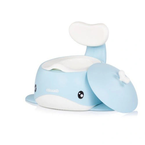 Детско гърне с капак и облегалка Синьо китче PAT74046