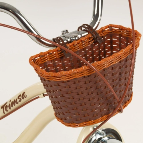 Бежов детски велосипед с кошница за багаж 16