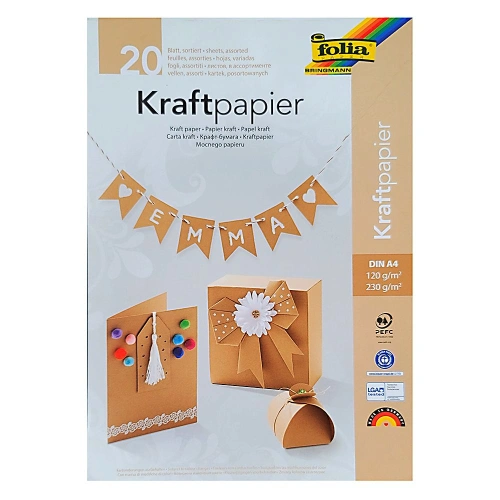 Детски комплект крафт картон и крафт хартия А4 PAT80610