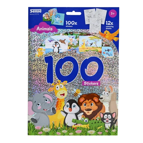 Детска книжка със 100 холограмни стикера Сладки животни PAT81095