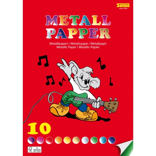 Комплект 10 цвята детски металик хартия A4  PAT81139