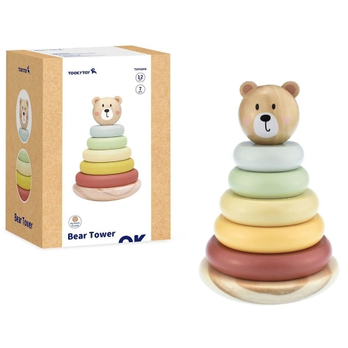 Бебешка образователна играчка Дървена низанка Мече PAT81269