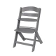 Сив детски дървен стол за храненe Nordy Dark Grey  - 3