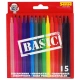 Комплект 15 бр. детски флумастери Basic 