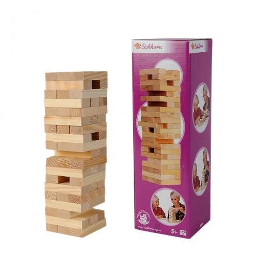 Балансова кула Eichhorn с 57 блокчета за подреждане, от дърво | P49530
