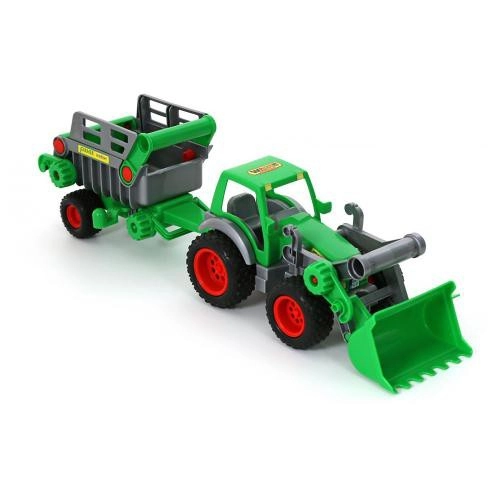 Трактор Polesie Farmer с предно гребло и ремарке | P49551