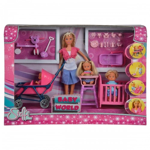 Кукла Steffi LOVE Baby World Doll с малките Тими, Еви и бебе | P49614