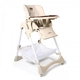 Детски стол за хранене Moni CHOCOLATE с кожена седалка  - 3