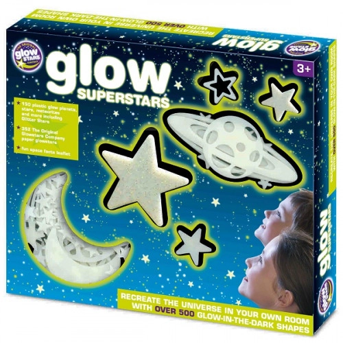 Детски стикери Brainstorm Glow Superstars светещи в тъмно  - 1