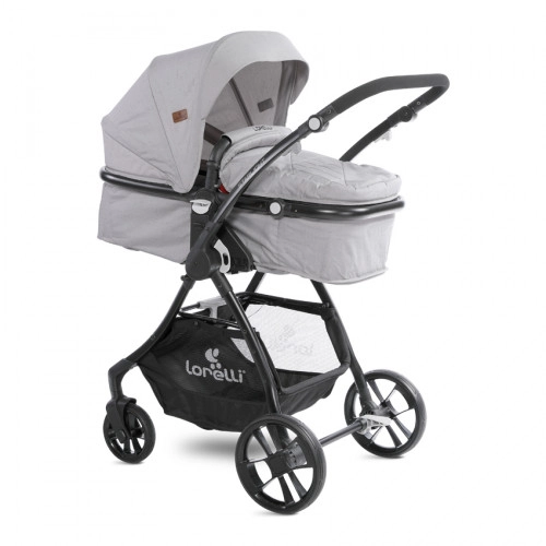 Детска количка Lorelli STARLIGHT Grey с кош за новородено | P53947