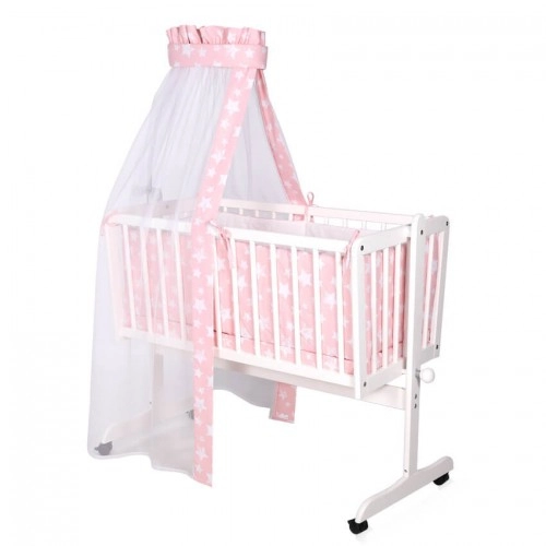 Спален комплект за бебешка люлка Lorelli EVA, Розови звезди  - 1