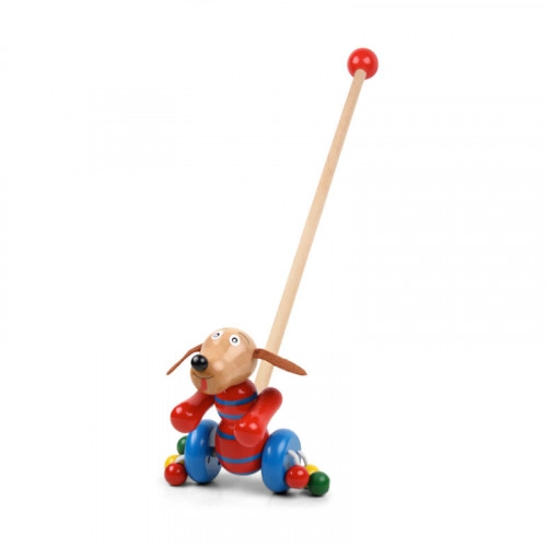 Играчка за бутане PINO дървено кученце | P59357