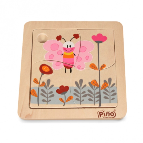 Детски дървен мини пъзел PINO Mini puzzle Butterfly Пеперудка | P59429