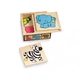 Детски дървен пъзел PINO Puzzle Wild Animals 6х4 елемента 