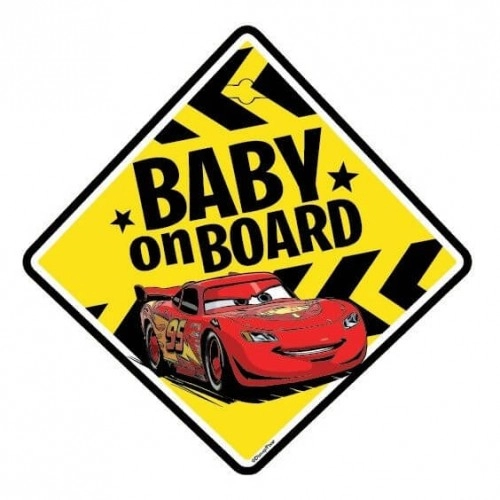 Знак „BABY ON BOARD“ за автомобил, Seven Disney CARS | P63732