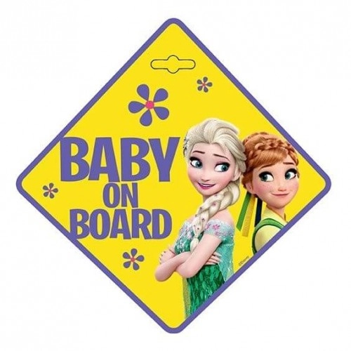 Знак „BABY ON BOARD“ за автомобил, Seven Disney FROZEN | P63733
