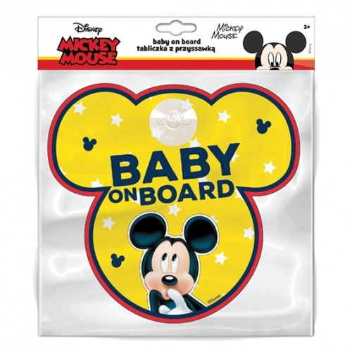 Знак „BABY ON BOARD“ за автомобил, Seven Disney MICKEY MOUSE | P63734