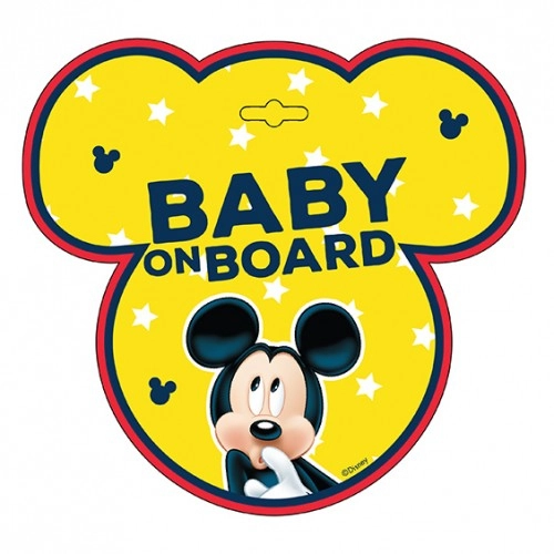 Знак „BABY ON BOARD“ за автомобил, Seven Disney MICKEY MOUSE | P63734