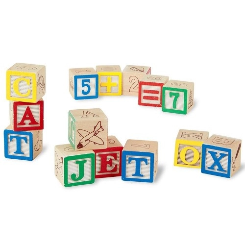 Дървени кубчета Melissa and Doug ABC/123 | P69346