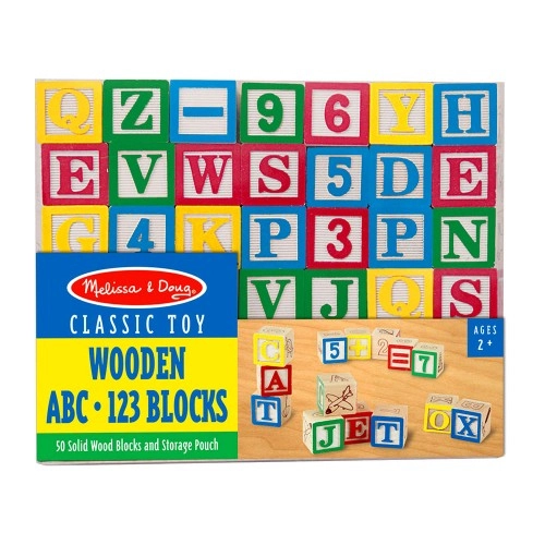 Дървени кубчета Melissa and Doug ABC/123 | P69346