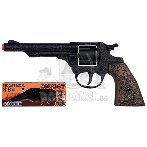 Каубойски револвер Cowboy Wild West Gonher черен | P16778